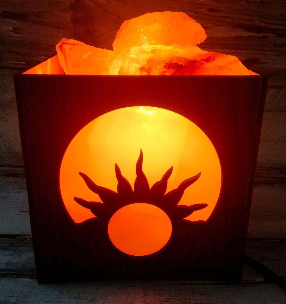 Buy The Heavenly Wooden Bhagwan Surya Basket, Himalayan Rock Salt Lamp