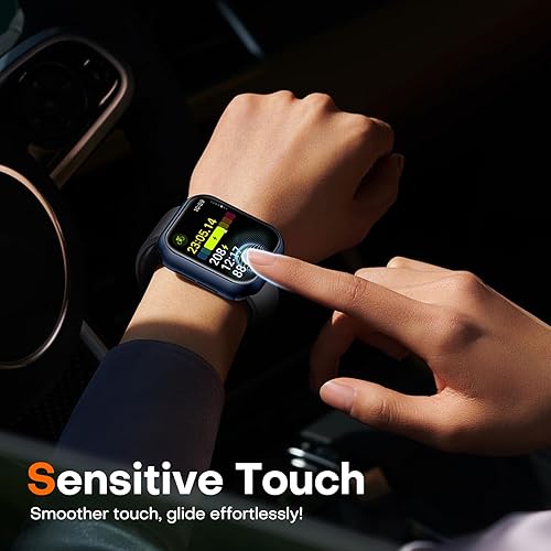 Miniatura 84 de Carcasas Tauri rígida, 2 unidades compatibles con Apple Watch SE Series 6, 5, 4, vidrio templado de dureza 9H integrado, delgada, a prueba