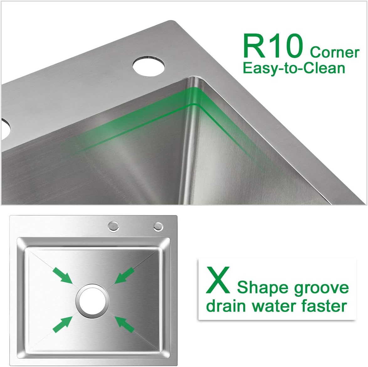 Amаzоn Crаzу 🔥 Dеаlѕ OUGOO 25 x 18 inch Drop-in Tight Radius 18 Gauge Stainless Steel Topmount Kitchen Sink Single Bowl