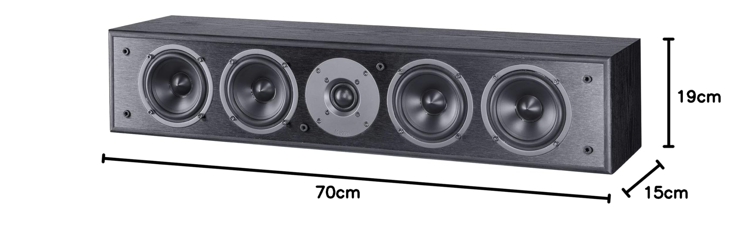 Monitor S14 C Black, Farbe:Schwarz | 2,5-Wege-Centerlautsprecher mit mehrchassiger Bestückung für kräftige, präzise Dialogwiedergabe im Heimkino.