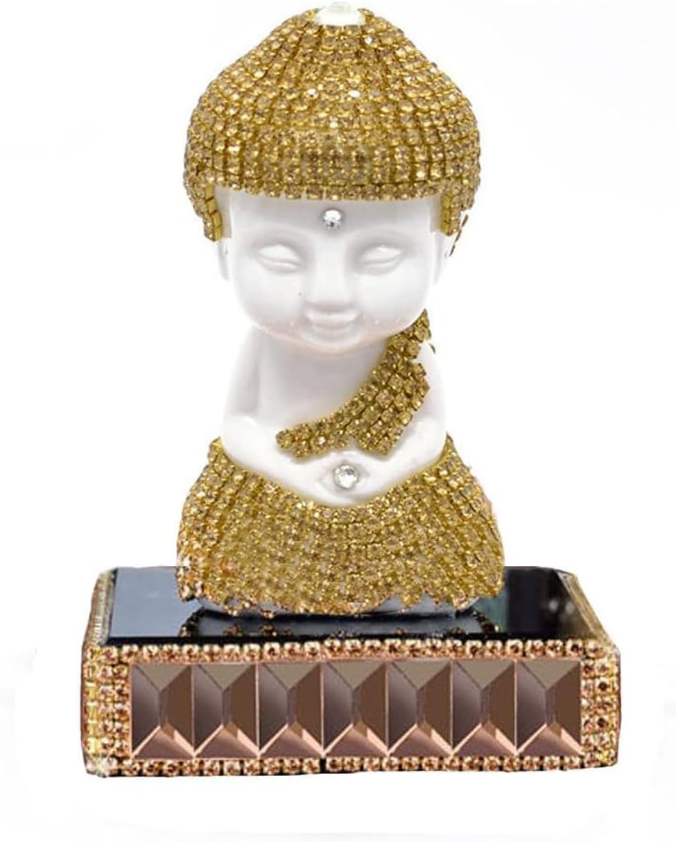 Ceramic Blessing Peace Buddha Gold Crystal Home Decorative Perfume Bottles Car Dashboard Ornament