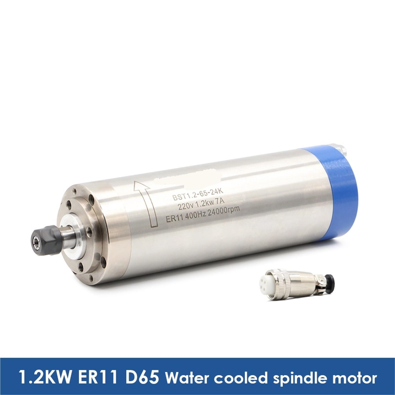 Motore raffreddato ad acqua ER11 da 1,2 kW, 220 V, D=65 mm, 400 Hz, 4 cuscinetti, macchina CNC for lavorazione del legno, 65 * 196 mm