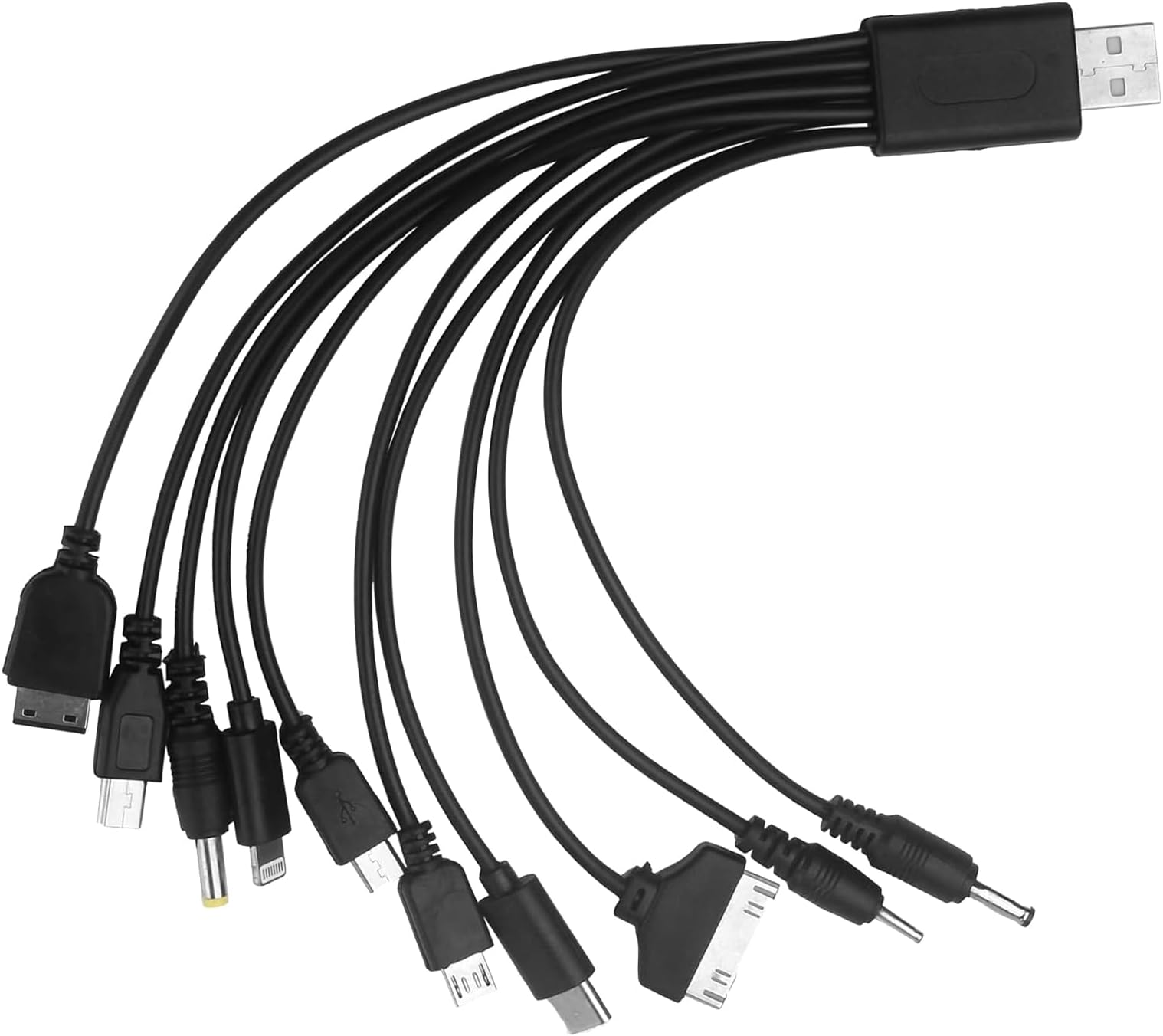 10 in 1 Universal Charger With Multiple Heads, USB Multi Cable for Camera, Computer, Mobile Phone - Multiple Device Charging Adapter