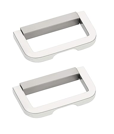 Nixnine Stainless Steel Square 3Inch Drawer Kadi Pull Handle and Bed Storage Box Pull KADI, Cabinet Drawer Pull Handle Silver, Pack of 2