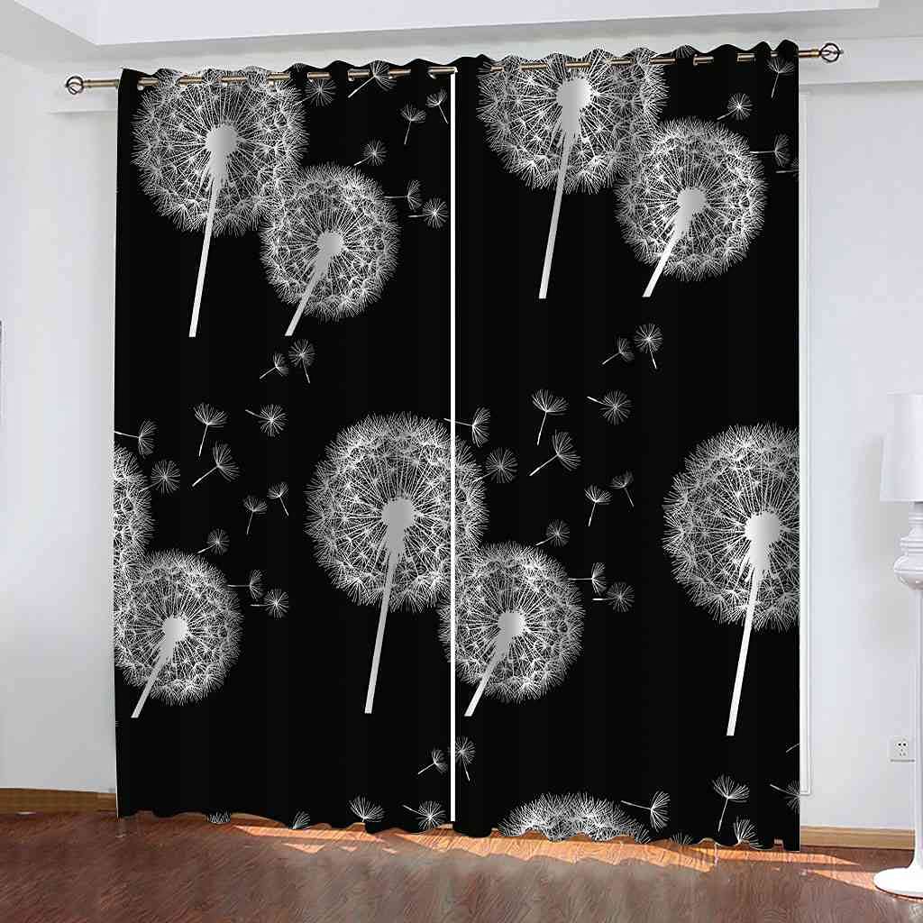 Rideaux occultants enfant pissenlit blanc 200x214 cm