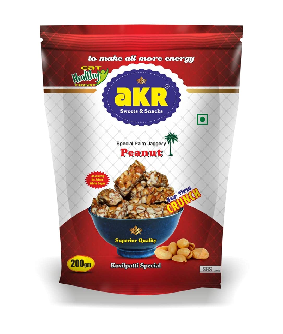AKR - Peanut Candy Special Palm Jaggery - Pack of 4 x 200g (800g) (B09CKHMSDW) Amazon Price History, Amazon Price Tracker