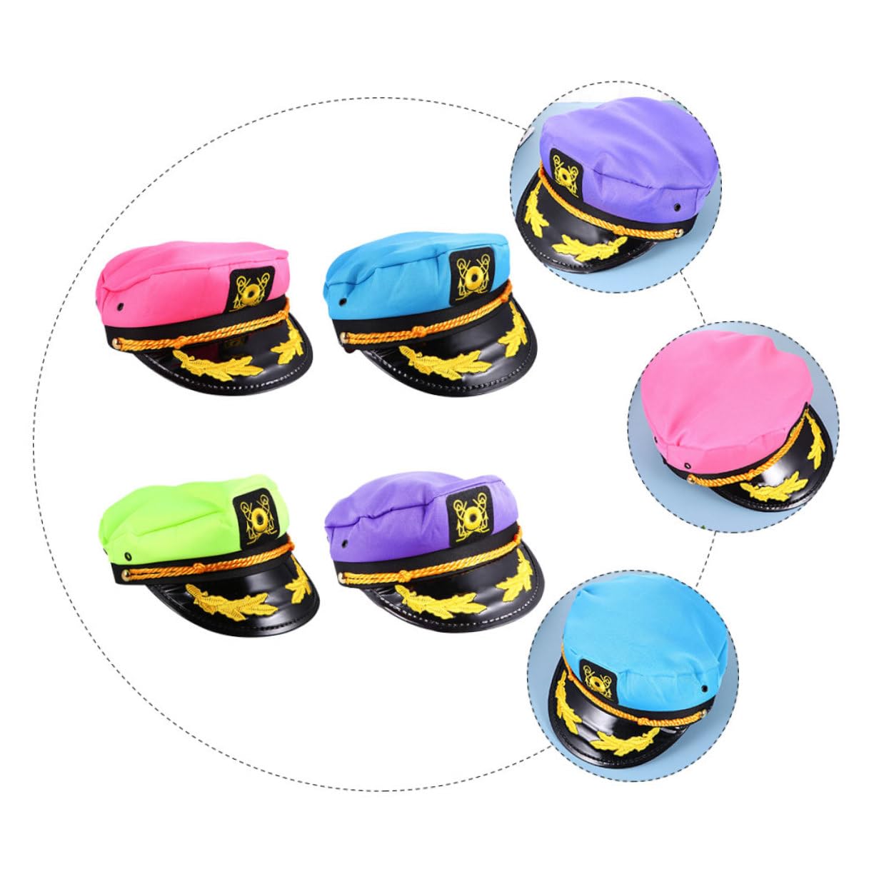 FRCOLOR 4pezzi Cappello da Capitano per Cosplay Cappello da Marinaio per Adulti da Capitano Leggero e Traspirante Accessorio per Feste in Barca Vela