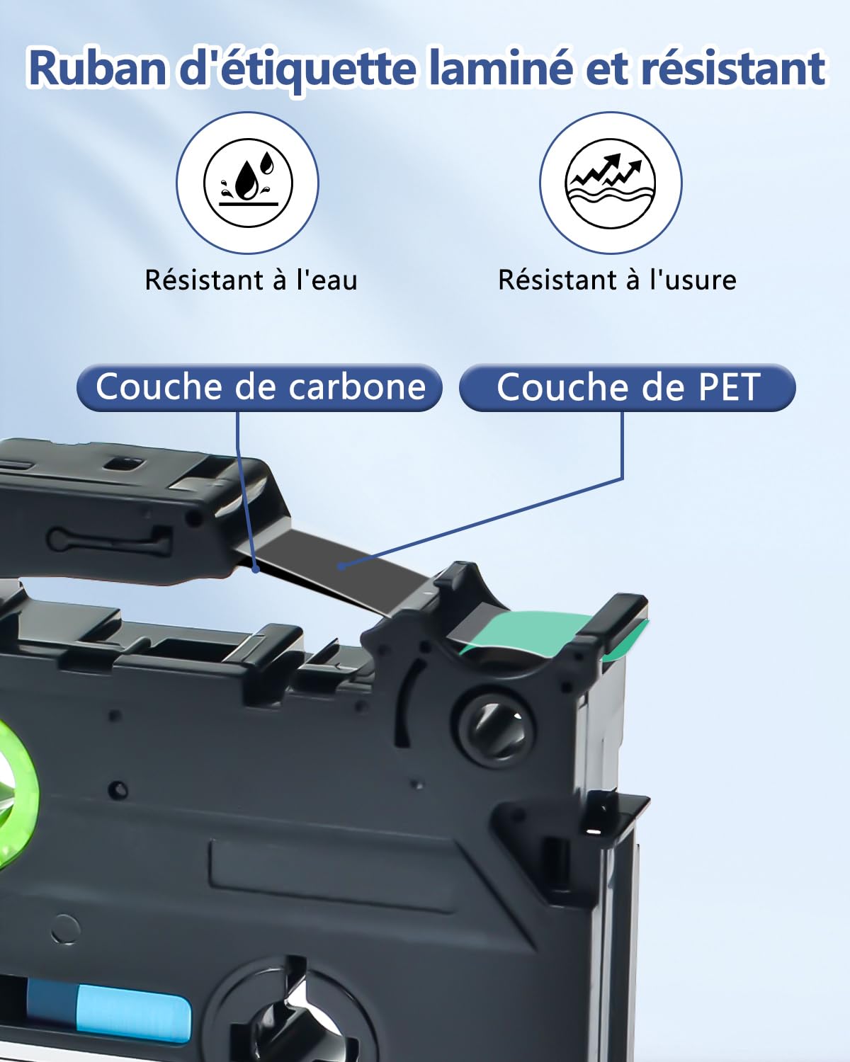 Cruxer Lot de 20 Compatible TZE-731 pour P-touch Noir sur Vert 12 mm