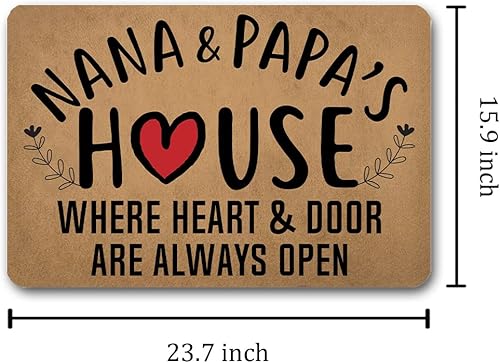 Miniatura 3 de Divertidos tapetes de bienvenida para puerta delantera, entrada interior, casa de mamá y casa de papá, donde el corazón y la puerta están siempre