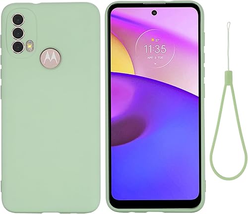 Funda para Motorola Moto E20Motorola Moto E30, funda protectora de silicona líquida para Motorola Moto E20Motorola Moto E30 con cordón de silicona,