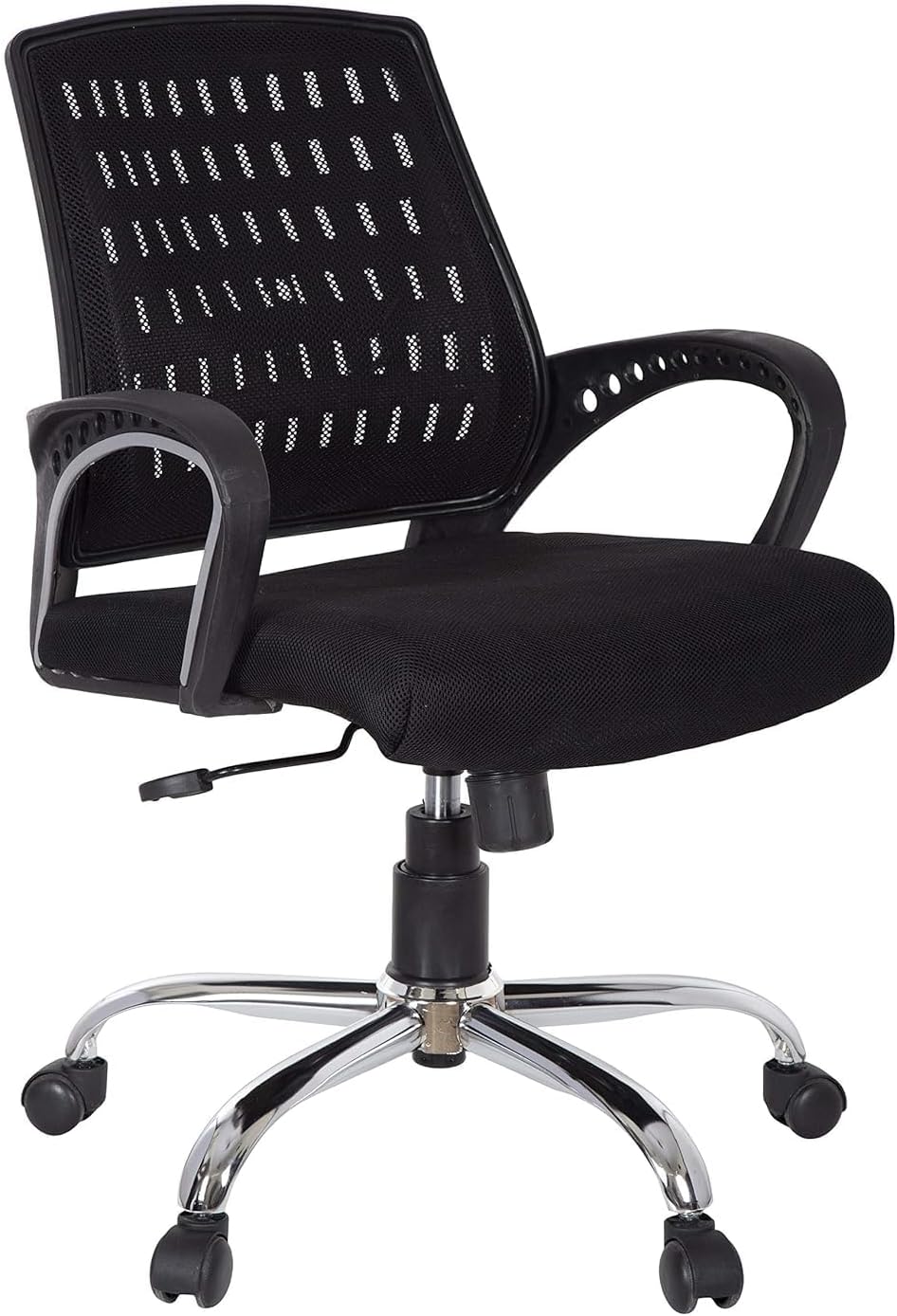 Office Chair with Adjustable Headrest & Lumbar Support, Mid-Century Mesh Ergonomic Executive Desk Chair, Modern Style Drafting Workstation (Drafting-Kf4, Black)