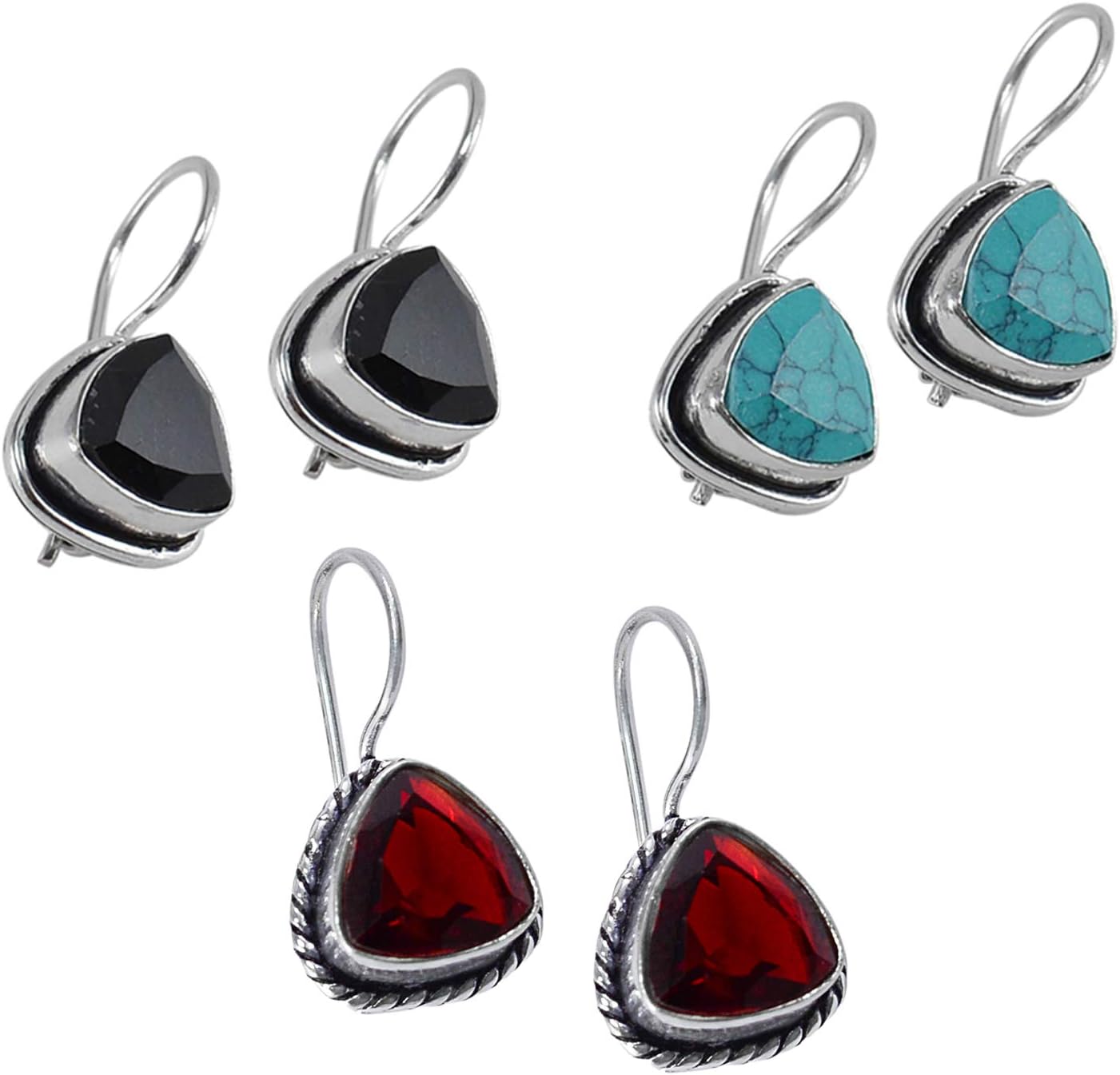 Silver Plated - Gemstone 925 Silver Plated Earring For Women & Girls