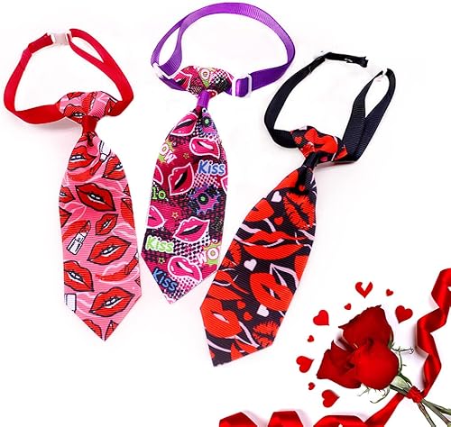 Miniatura 6 de 18 corbatas para el cuello del perro del día de San Valentín, ajustables a granel, color rosa y rojo, lazos para el día de San Valentín, diseño de