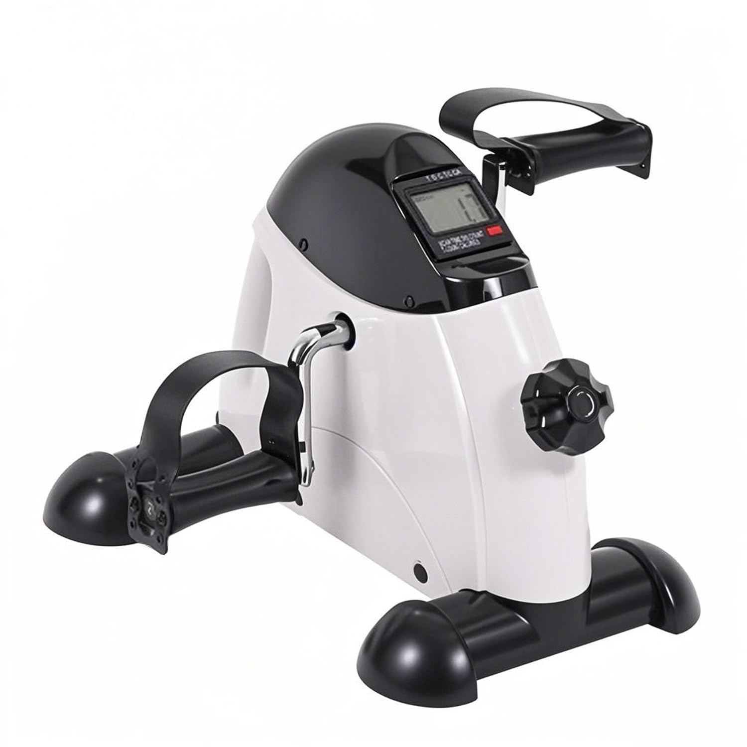 Pedales Estaticos Personas Mayores,Mini Bicicleta Estática con Pantalla LCD,Bicicleta de Ejercicio para Brazos y Piernas,Color Blanco y Negro