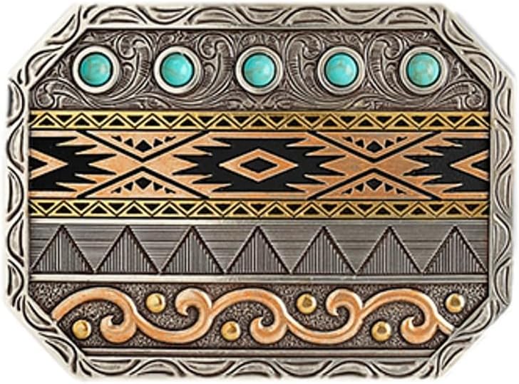 ARIAT Western Buckle Turquoise Stones Silver
