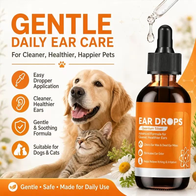 Nettoyage des oreilles de chien, traitement naturel des oreilles et des infections de chien, pour les démangeaisons, les irritations et l'accumulation de cire