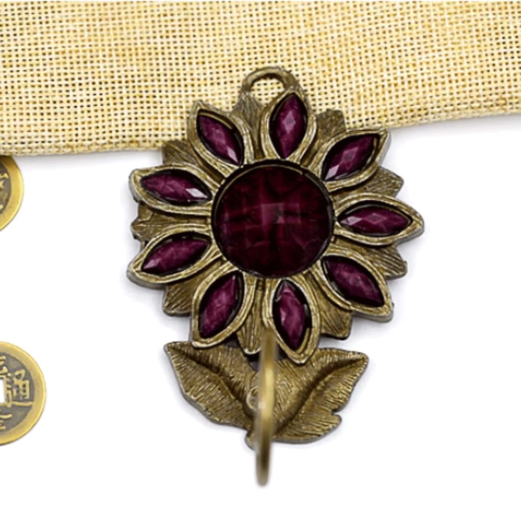 KRILLIQ Carillons éoliens Carillons éoliens rétro en cuivre Pur pour la décoration, Beaux Cadeaux de Cloches à Vent Lotus à Neuf Feuilles pour la Cour pour Le Jardin