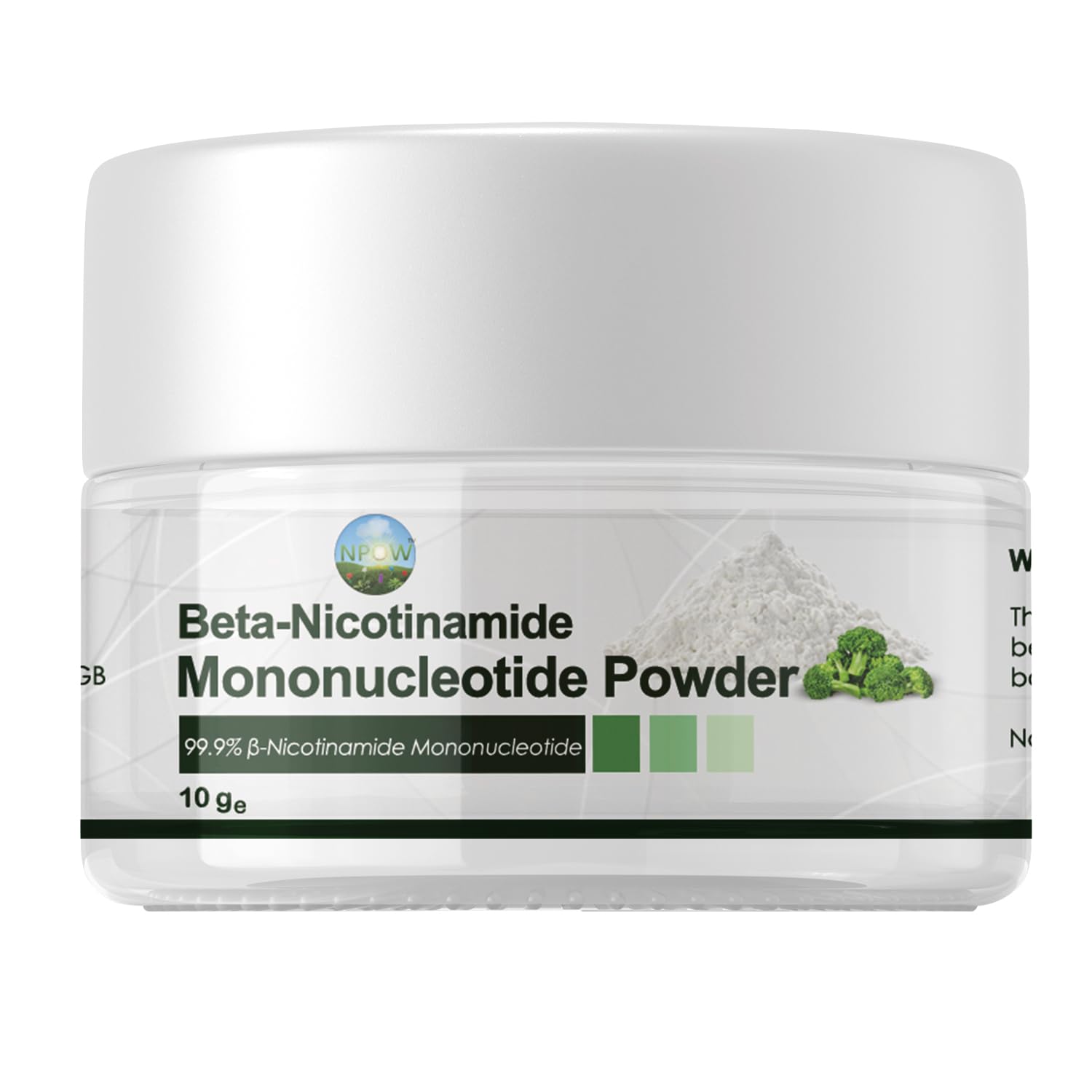Nicotinamide Mononucleotide Polvere (β) da NPOW™ 99,6% Pure NAD+NMN 10g UK