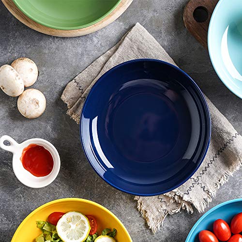 Kitchentour Ceramic Pasta Bowls - Large And Durable Serving Bowl Set 26 Ounce - Dishwasher And Microwave Safe - Set Of 6, Multi-Color #TOP6