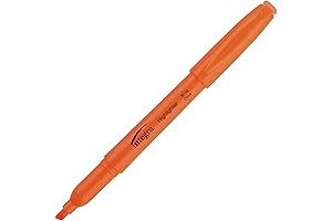 Integra Pen Style Fluorescent Orange Highlighters (Pack of 12)