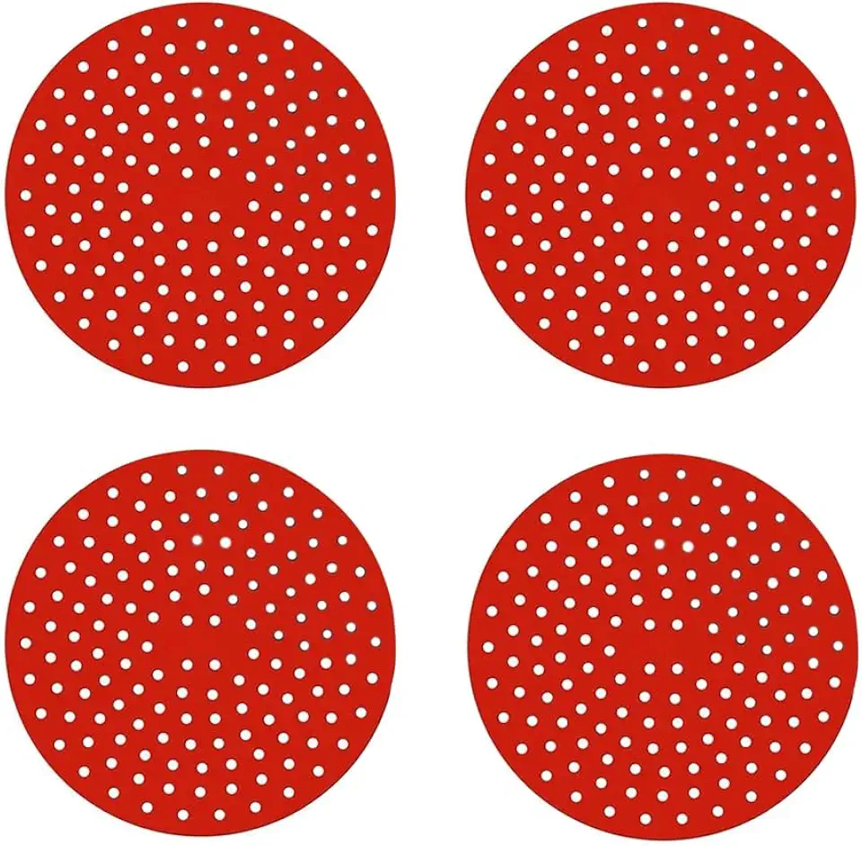 Kit com 4 Almofada de Silicone Para Fogão de Indução Protetor de Boca Cooktop Indução (Vermelho)