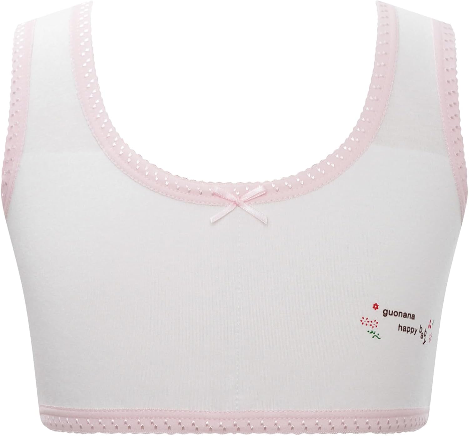 Jhaoyu Girls Training Bra Cute Printed Crop Top Barletter Wide Straps Sports Bra for Teens
