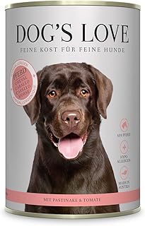 DOG'S LOVE Hypoallerges Hundefutter nass getreidefrei mit 60% Fleischanteil - Premium Hunde Nassfutter Qualität Made in Austria – von Veterinären geprüft – Pferd Adult (6 x 400g) product image