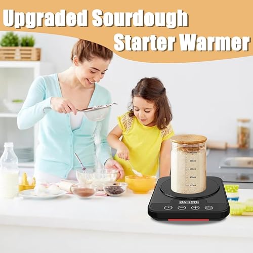 Miniatura 5 de Tapete calentador de masa madre, almohadilla térmica de calentamiento con temporizador de 12 horas, control preciso de termostato de 1 °F