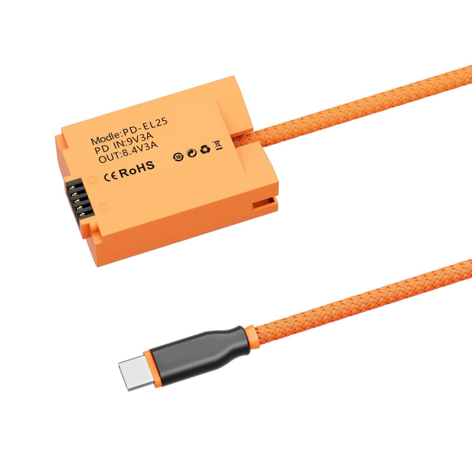 Batería virtual USB tipo C a EL25 de 60 cm para Z50, Z30, Z50II, fuente de alimentación continua, cable de alimentación balanceado USB C