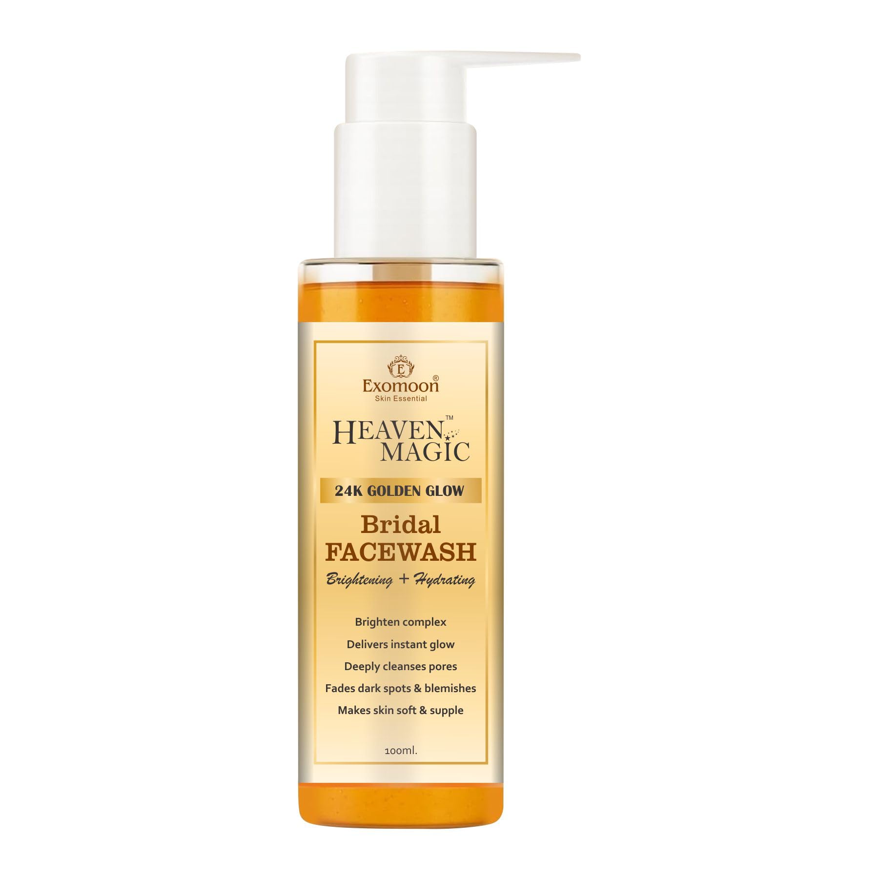 Heaven Magic Bridal Facewash for Women & Men 24K Golden Glow Brightening Hydrating Face Cleanser Deep Cleansing Pore Care Daily Use Skin Care for All Skin Types 100ml-image-36