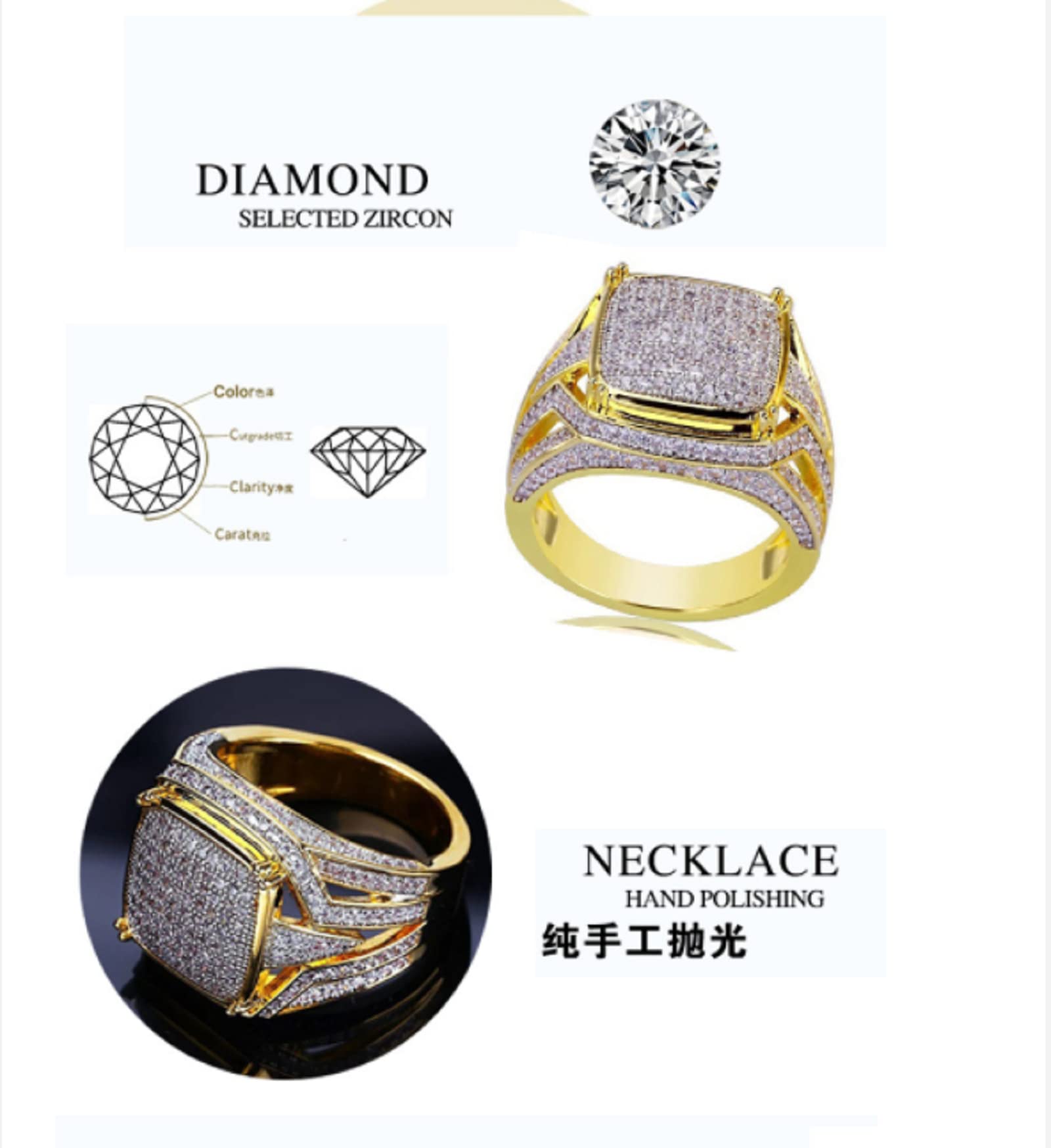 Amazon.com: Men's Simulated Diamond Band Micropave Mens Bling Ring