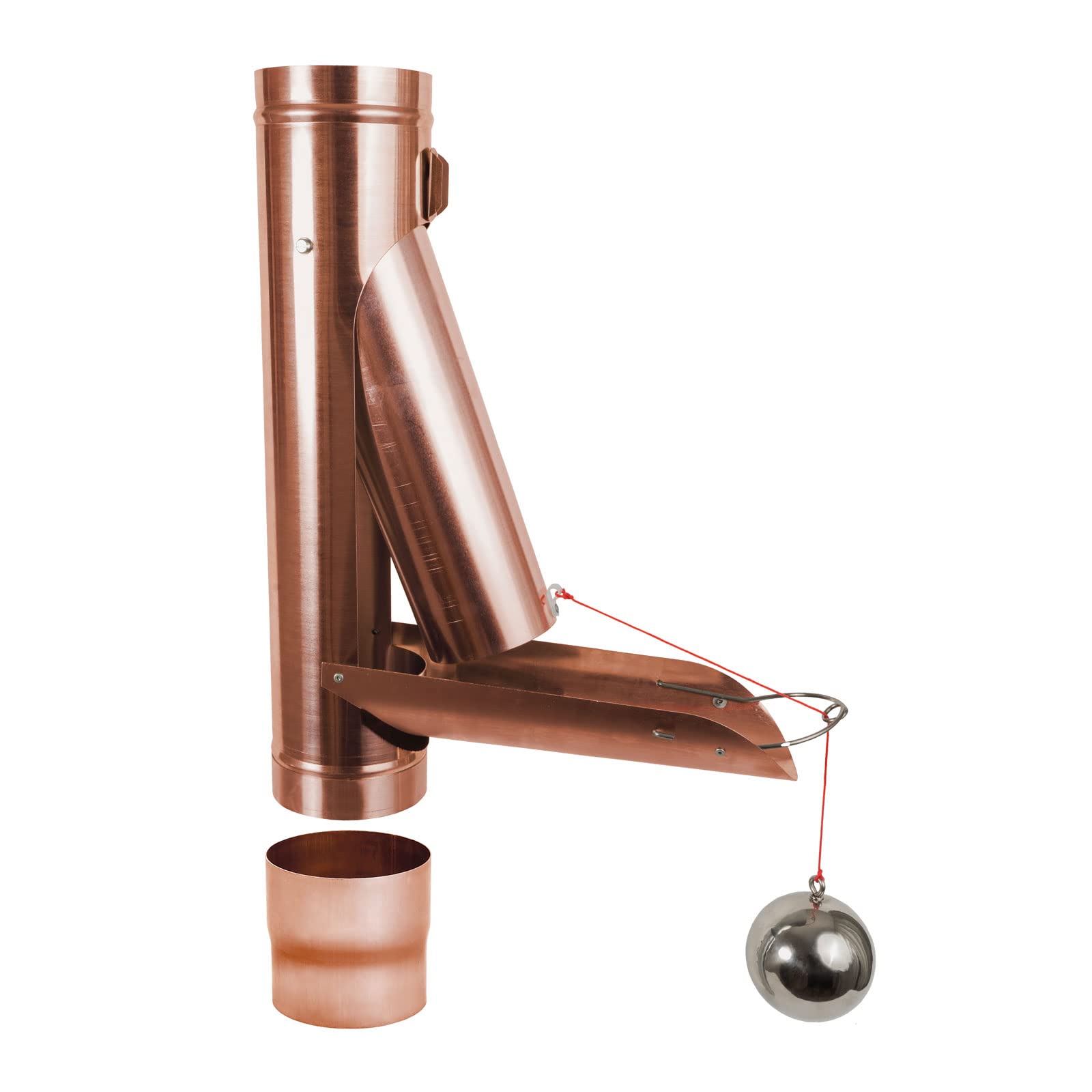 Regenwasserklappe Kupfer automatisch mit Schwimmer DN 100 inkl. Adapter Regenrohrklappe mit Kugel zum Befüllen von Regentonnen, Regenfässer und kleineren Regenwassertanks.