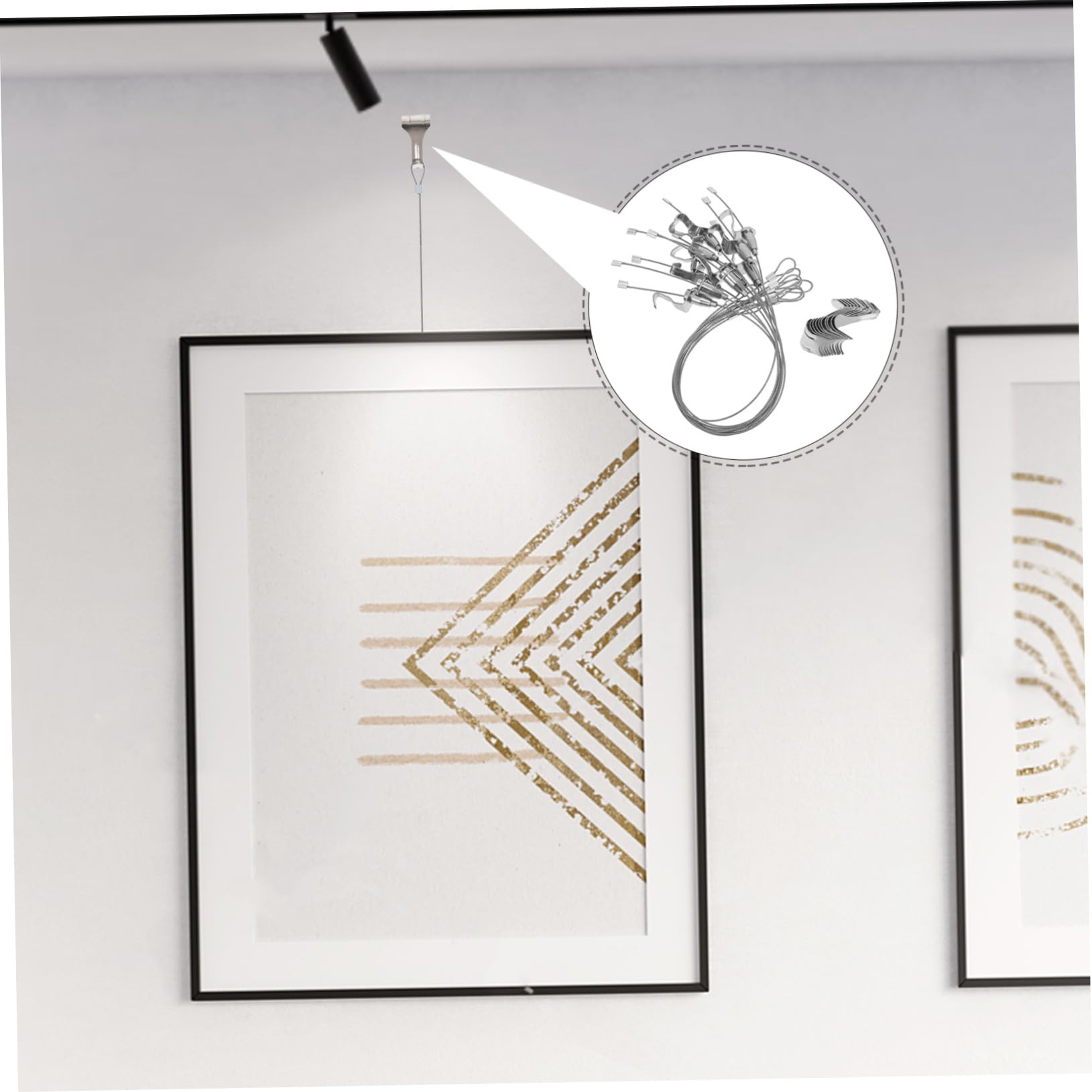 Kisangel Kit para Colgar Cuadros 10 Sets Ganchos de Acero Inoxidable Ajustables y Fáciles de Instalar Sistema para Colgar Obras de Arte en Exhibiciones y Galerías Públicas