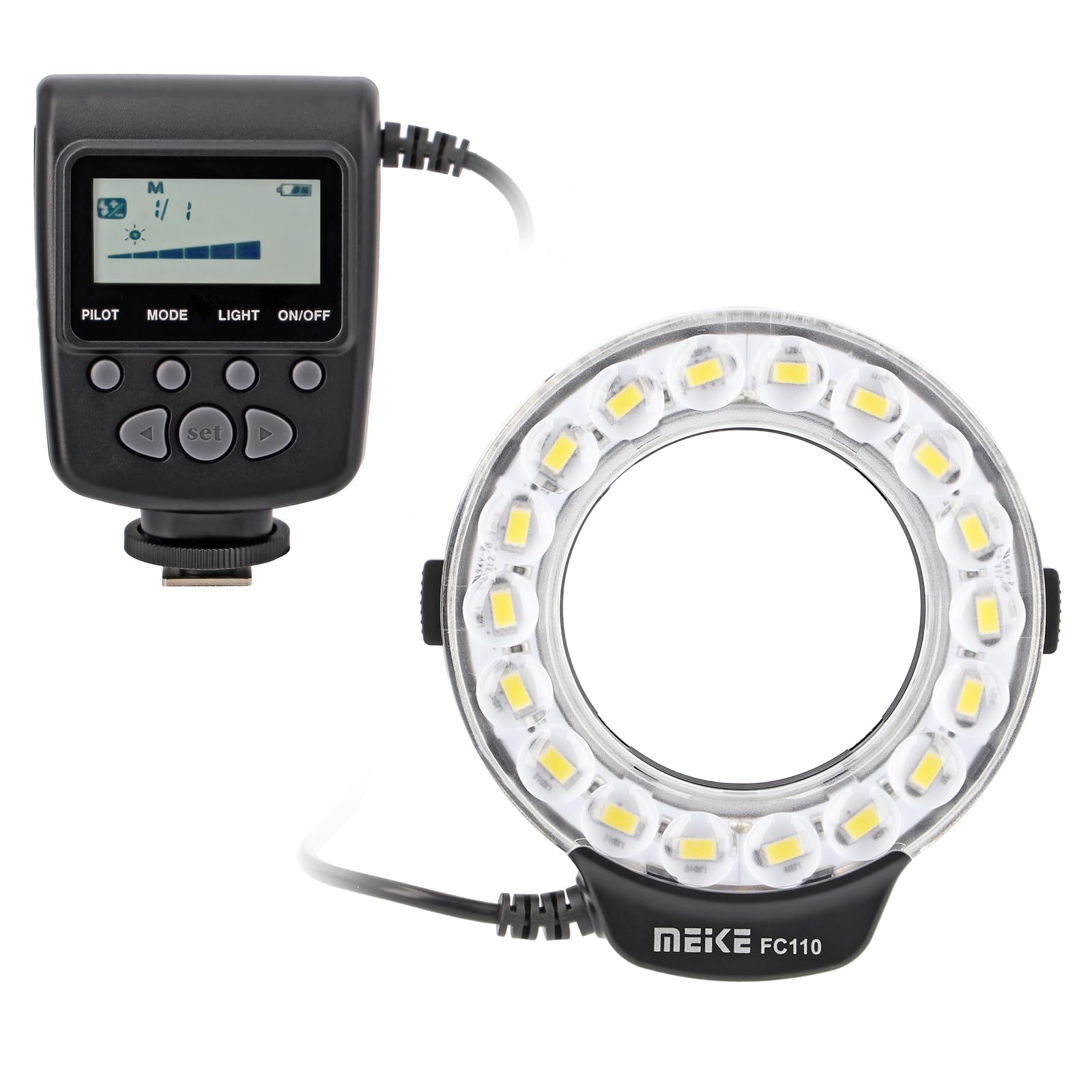 Ayex - Flash anulare Meike FC-110 per fotografia macro, per fotocamere Nikon SLR