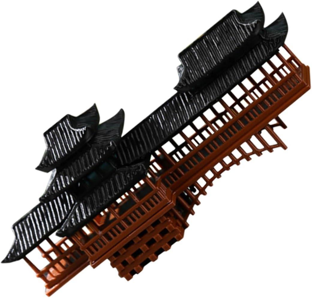 Miniature Chinese Corridor Bridge Ornament for Bonsai Garden Decor