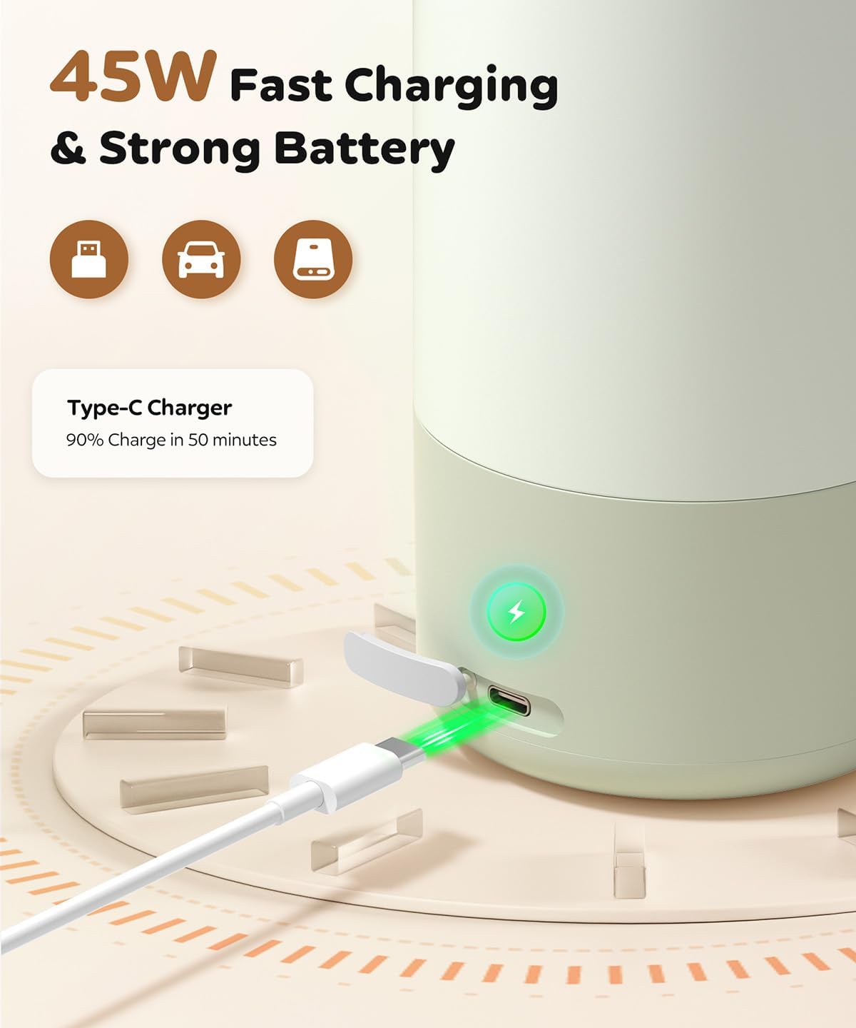 Portable Bottle Warmer 17oz Bottle Warmer for Breast Milk Formula & Water, Fast Heating, Long Battery Life & Large Capacity, Suitable for Baby Outdoor Travel Green - Image 6