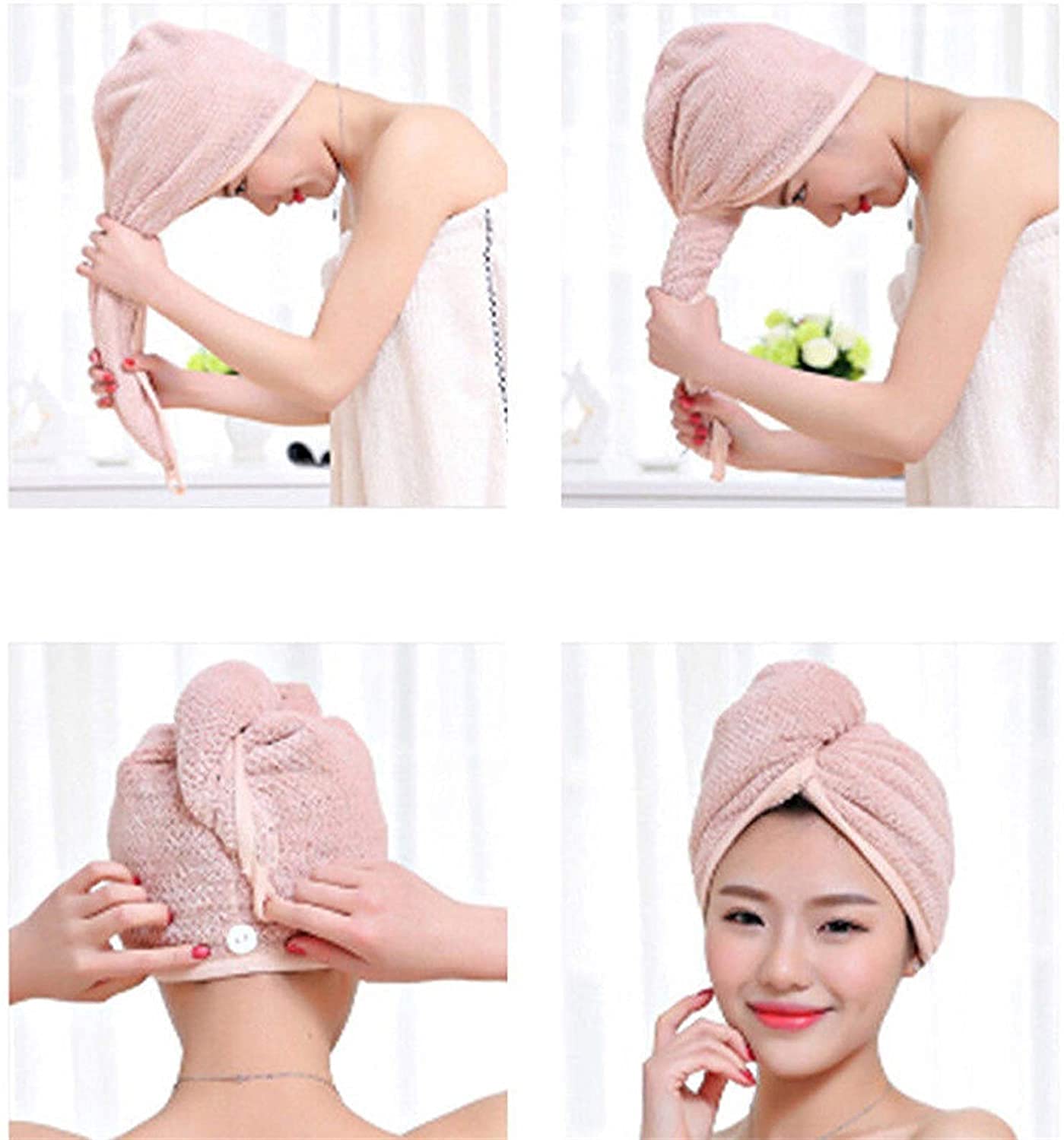 1 Pezzo Asciugacapelli Da Donna Quick-dry, Fascia Turbante - Foto 3