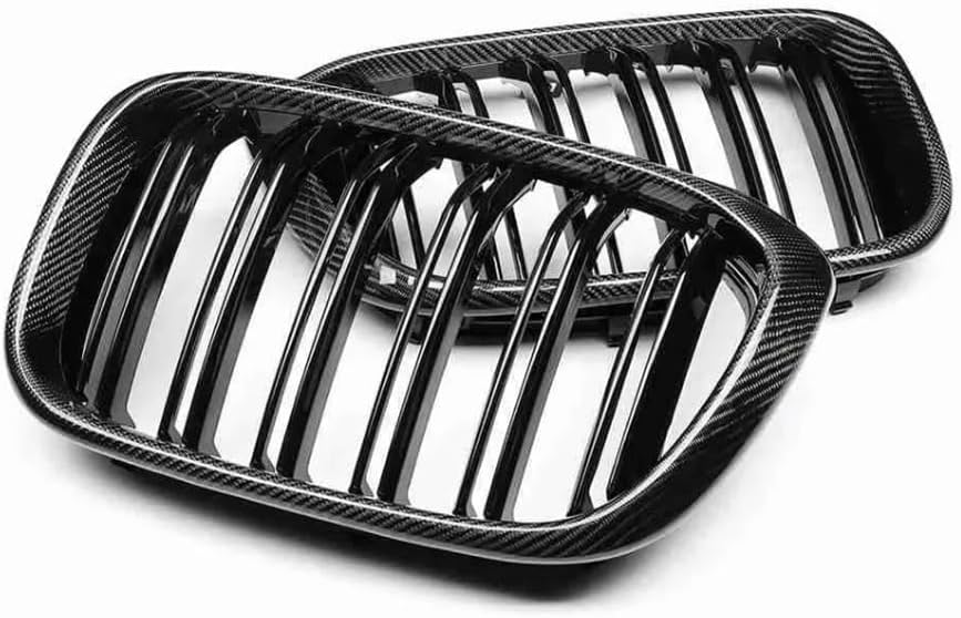 Dual Slat Real Carbon Fiber Front Bumper Grille Mesh Hood Grill Grid for BMW X3 X4 G01 G02 G08 Pre-LCI 2018 2019 2020 2021