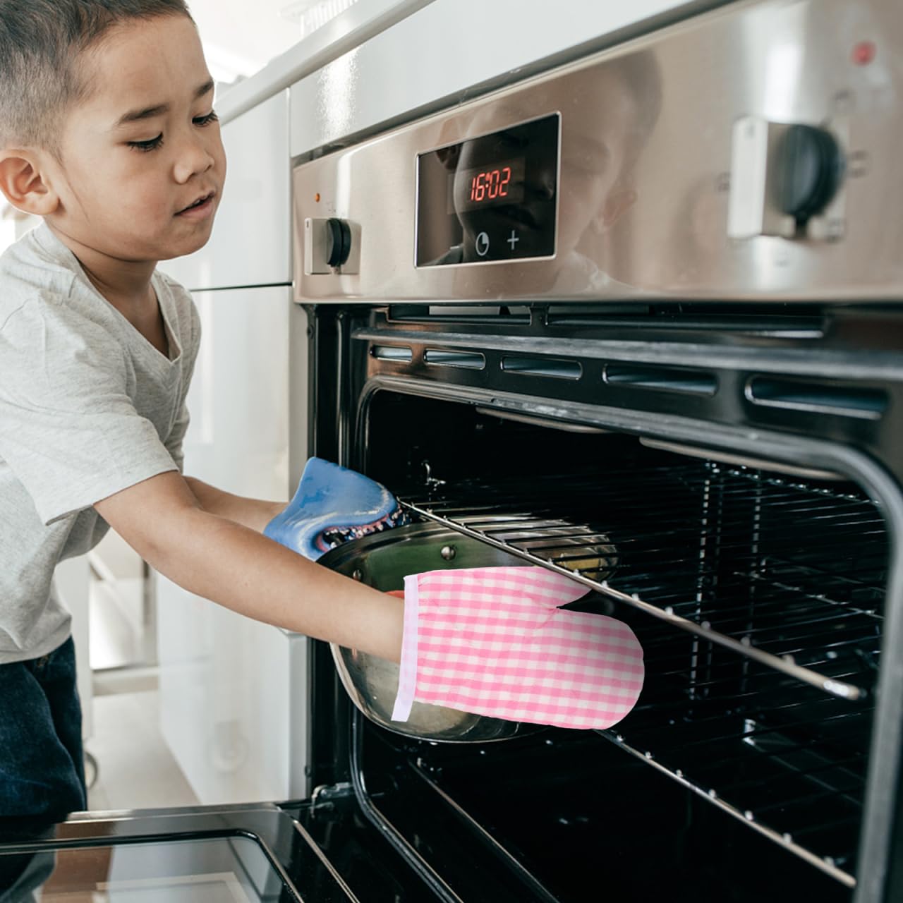 Gatuida Backhandschuhe Ofenhandschuhe Hitzebeständige Handschuhe Kinder Warm: Warme Kinderhandschuhe Backhandschuhe Hitzebeständig Handschuhe Küche Haushalt für Küche, 2 Stück Küche, Haushalt & Wohnen