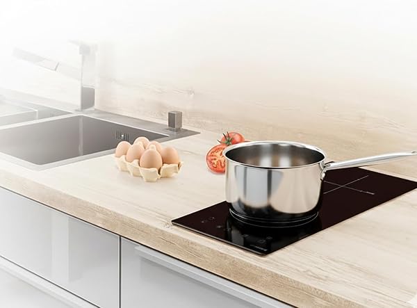 SIXHOME Placa de inducción 30 cm 2 zonas 3300 W con función Booster, control táctil, bloqueo infantil, apagado automático, color negro SXHPI30N - 5