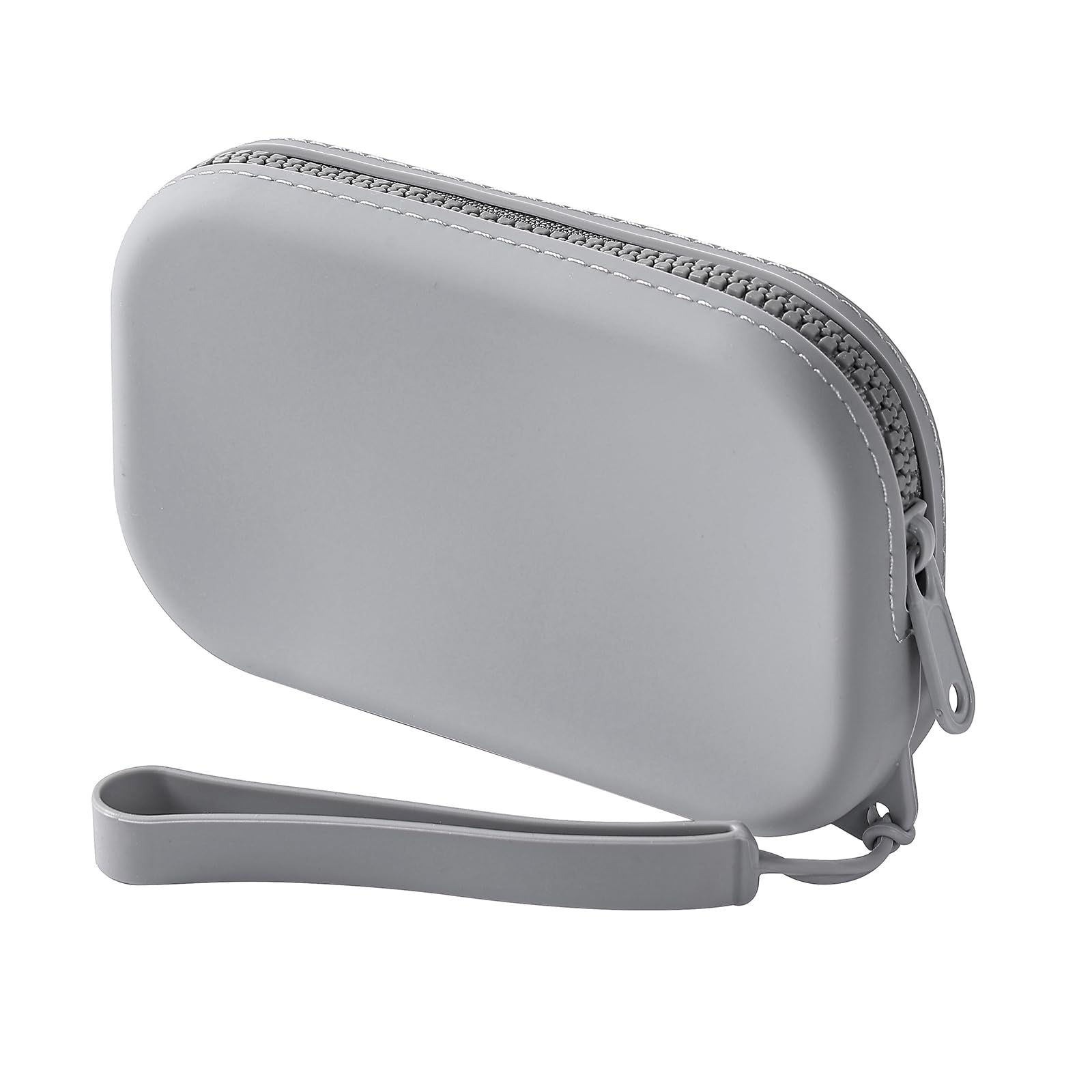 JOVAKIT Small Portable Silicone Makeup Bag for Women, Travel Waterproof Toiletry Cosmetic Bag Gifts for Women, Zipper Closure Makeup Case with Handle