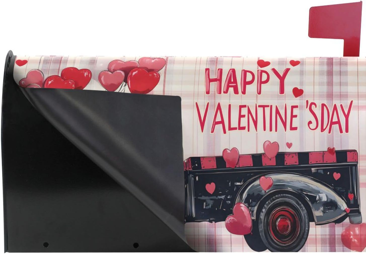 ALAZA Love Pickup Happy Valentine's Day02 Magnetic Mailbox Cover MailWraps Garden Yard Home Decor for Outside Standard Size-18"x 20.8"