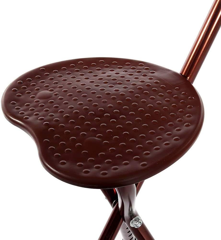 BJH 折りたたみ式ステッキ シート付き 調節可能なレストスツール 杖 三脚 シートチェア 杖 三脚スツール 折りたたみ椅子 軽い松