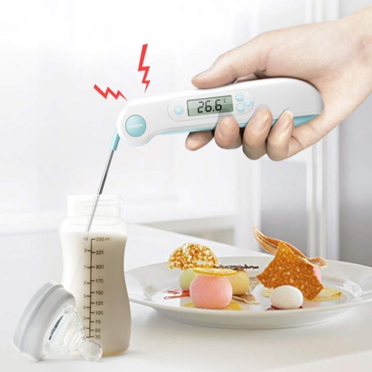 XINGYU Miernik temperatury wody, termometr do pieczenia żywności, temperatura wody kuchennej, mleko, ciepły olej, Baby Bottle Probe Very Useful Household Tools (kolor: niebieski)