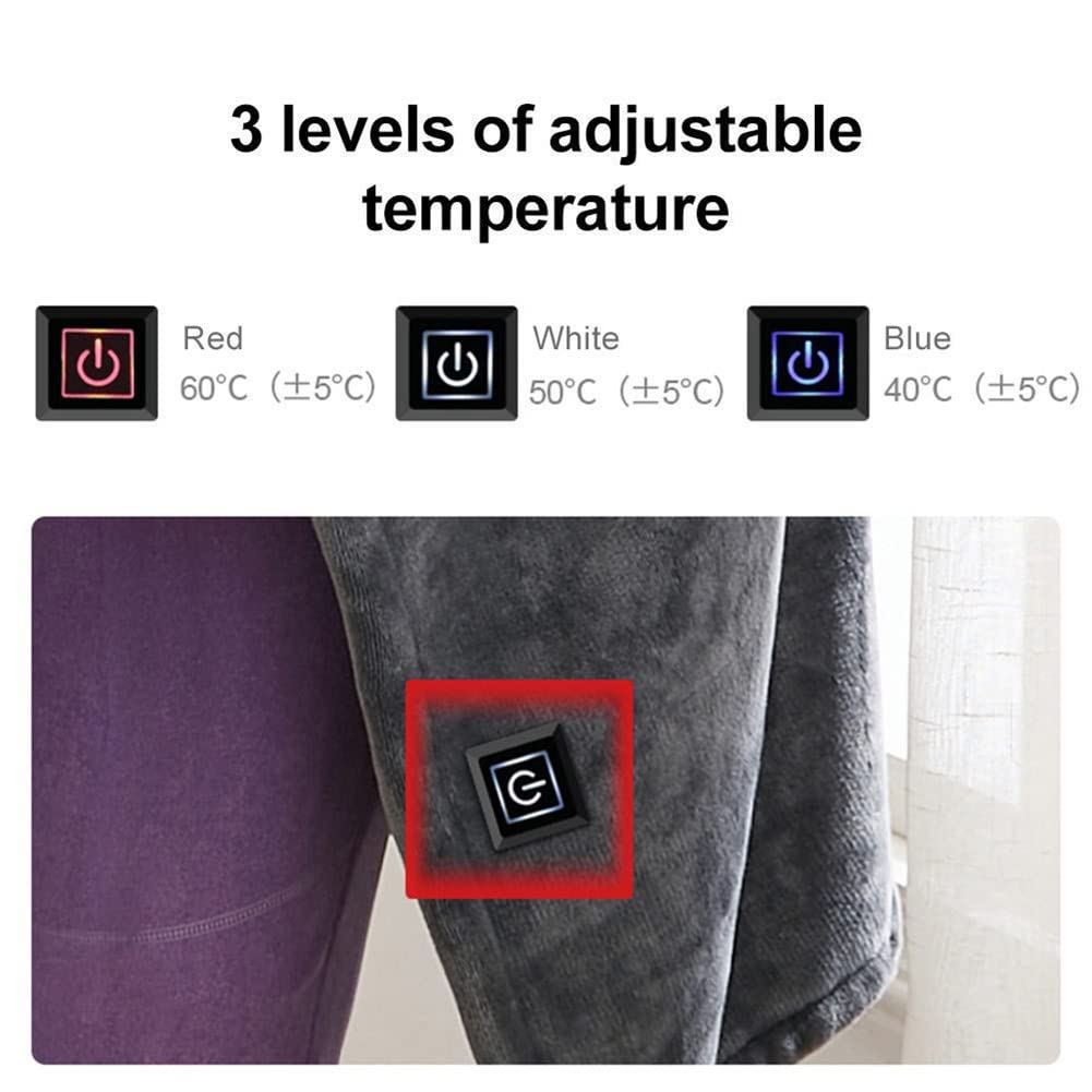 85 * 150cm Termoforo Elettrico Spalle, Termoforo Elettrico Cuscino Termico 3 Livelli di Riscaldamento,Cuscino Termoforo Elettrico,Scaldaschiena, Flanella, Lavabile in Lavatrice