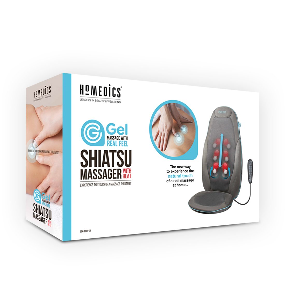 Homedics Coussin de Massage Shiatsu chauffant pour Fauteuil ou Chaise de Bureau – Apaise les douleurs dos, lombaires, cervicales, trapèze