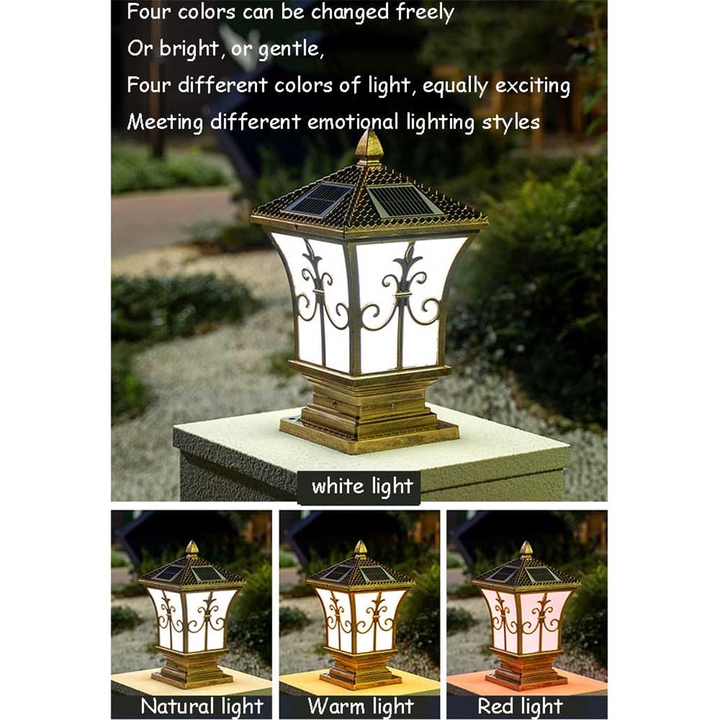 Luces Solares De Pilar para Columna Al Aire Libre Farolas Rústicas Vintage Alimentadas por Energía Solar Tres Modos De Luz: Luz De Tapa De Poste para Cerca, Terraza O Patio Lámpara Poste
