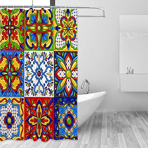 Rideau de douche anti-éclaboussures lavable en polyester style oriental - 5
