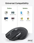 Acer Wireless Mouse for Laptop, 2.4GHz Computer Mouse Wireless with USB Receiver, Portable Cordless Mouse, 3 Adjustable DPI Ergonomic USB Mouse,6 Buttons Compatible with MacBook Pro/Air,Chromebook,etc