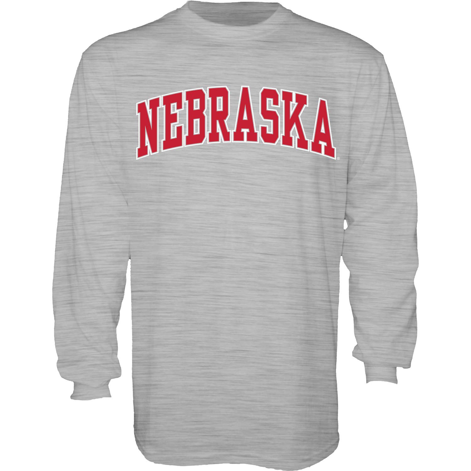 The Blue Brand Blue84 NCAA Nebraska Cornhuskers Mens Arching Team Name Long Sleeve T Shirt, Nebraska Cornhuskers, X-Large, dark heather gray (TLFR_DH)